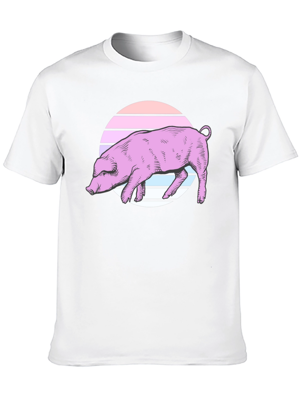 Retro Pig Graphic Tee - Unisex Black T-Shirt