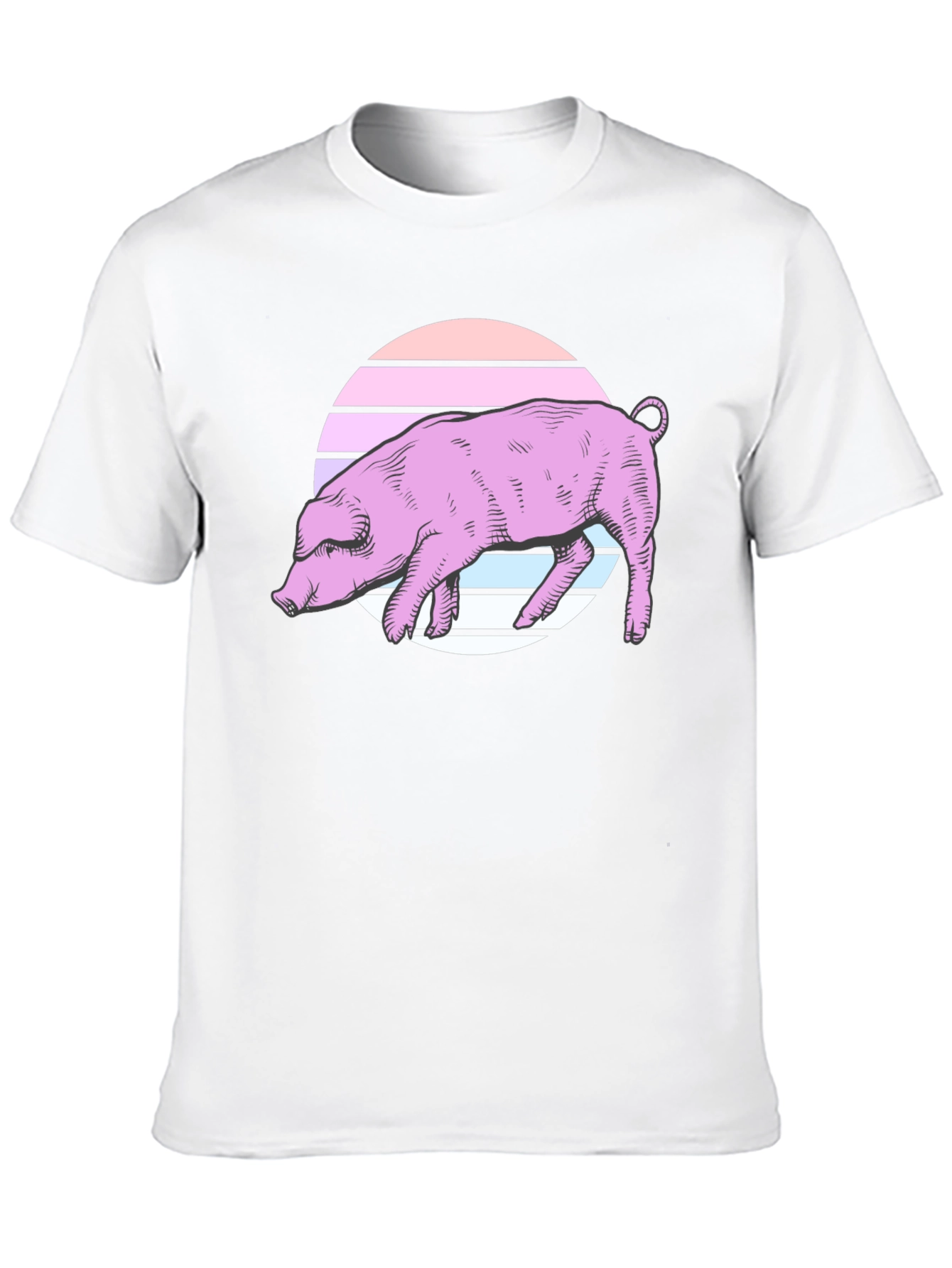 Retro Pig Graphic Tee - Unisex Black T-Shirt