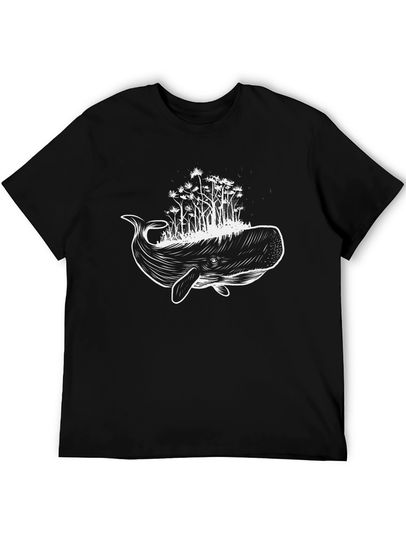 Whale & Forest Graphic Tee - Unique Design