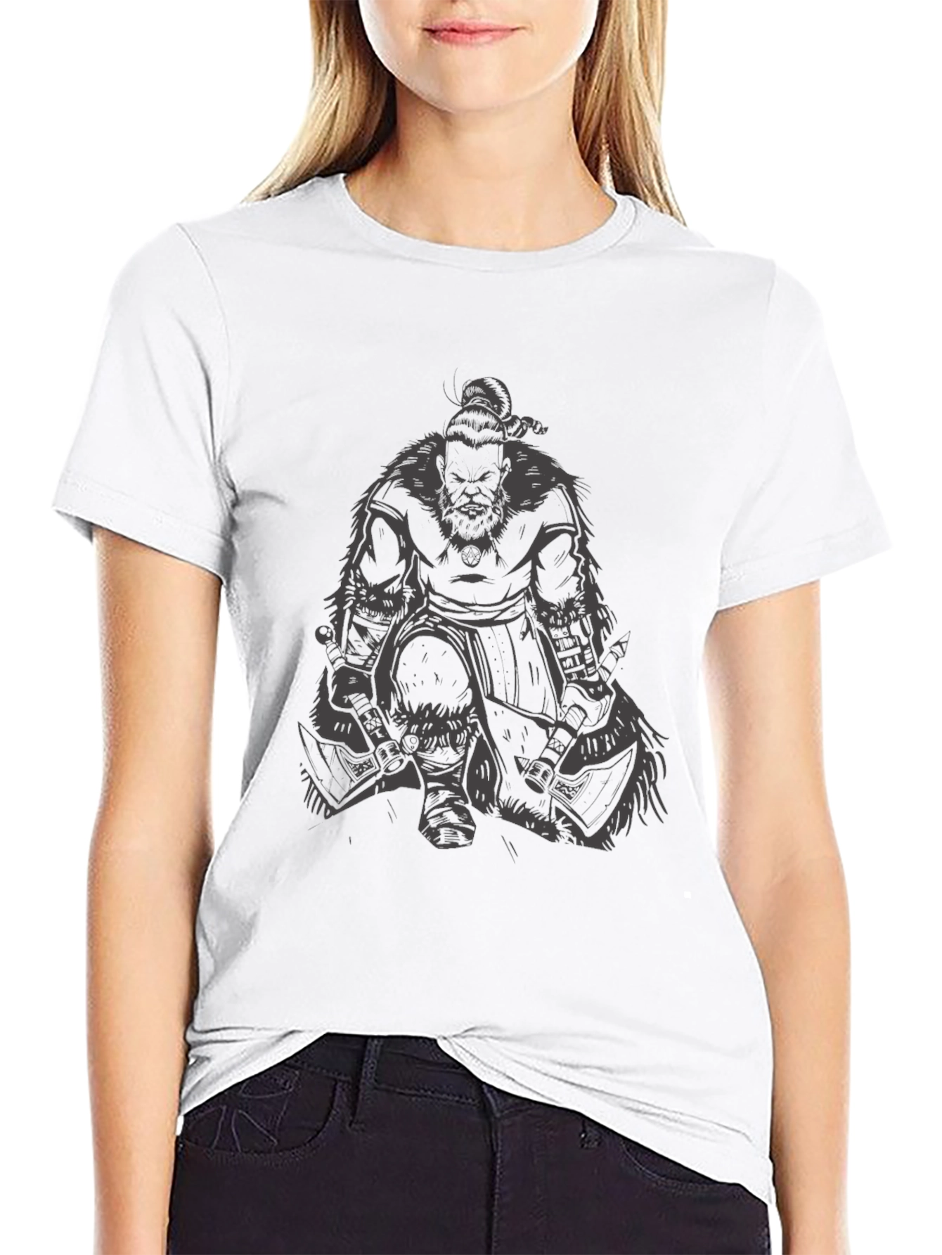 Viking Warrior Graphic T-Shirt - Black