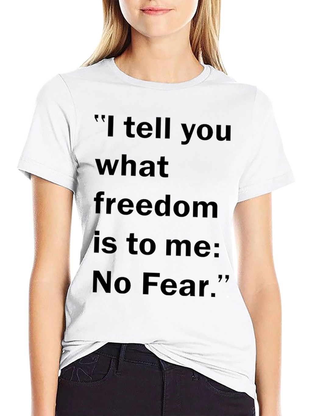 No Fear Freedom Quote Black T-Shirt