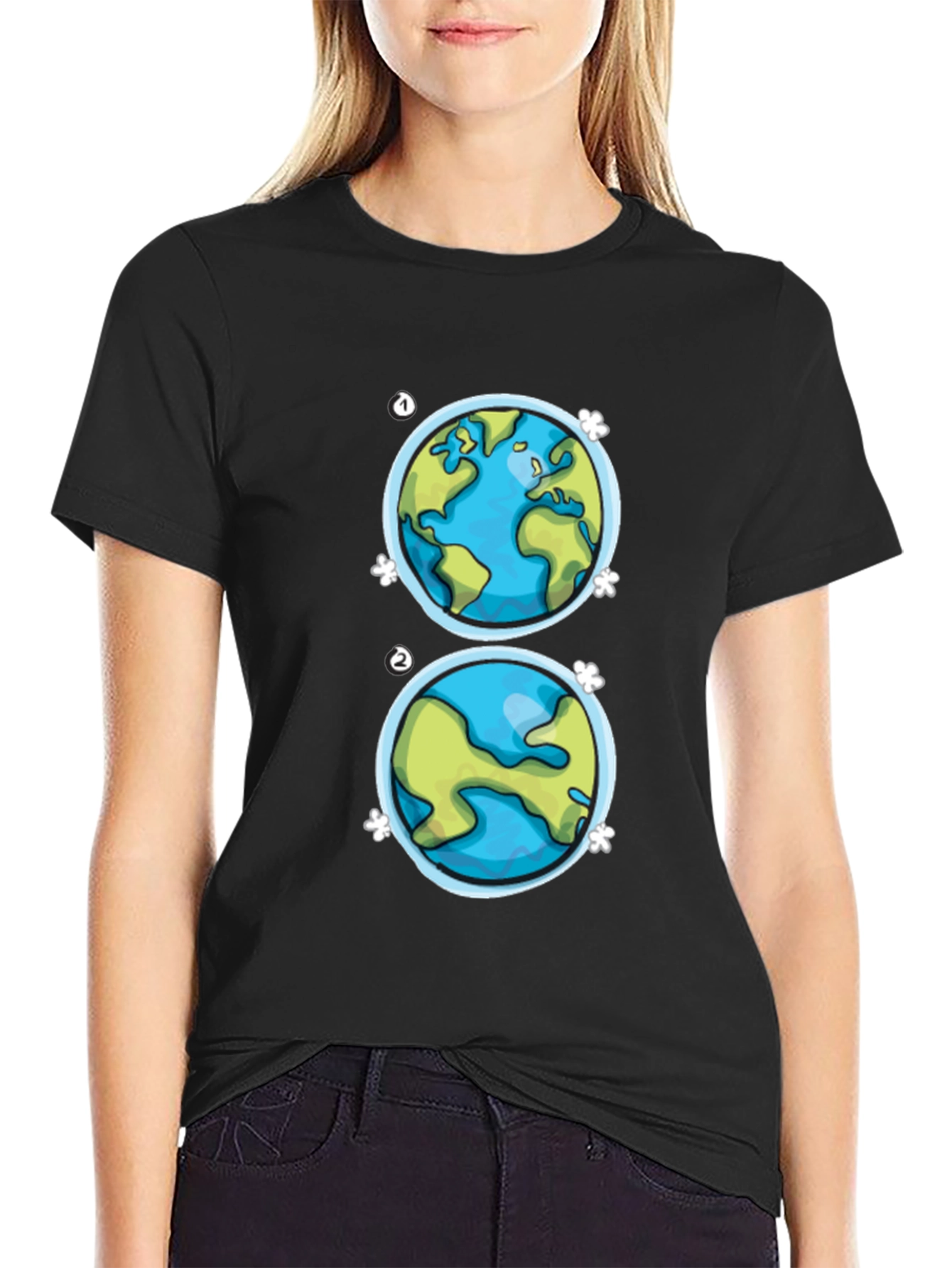 Earth Day T-Shirt - Two Globe Design