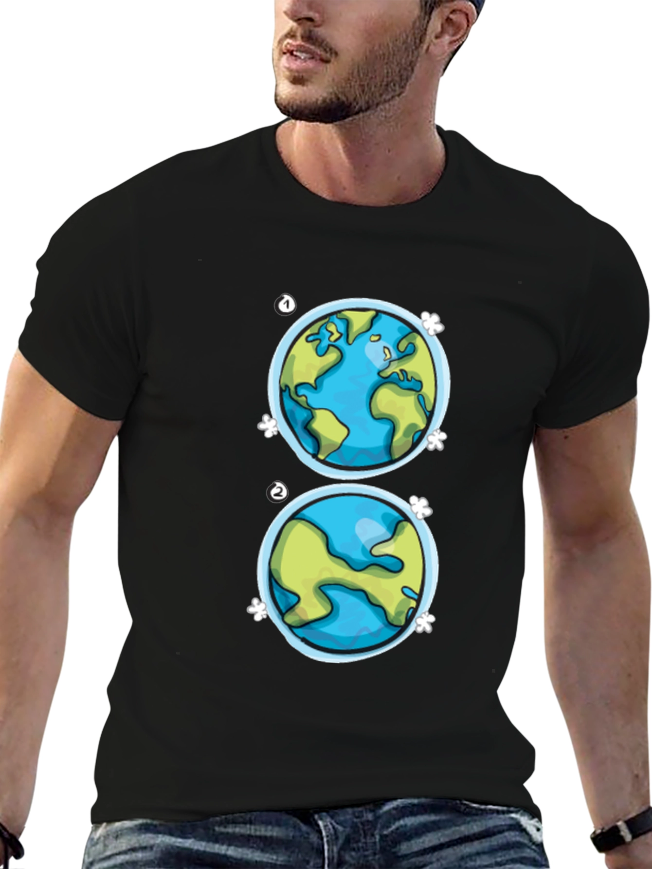 Earth Day T-Shirt - Two Globe Design