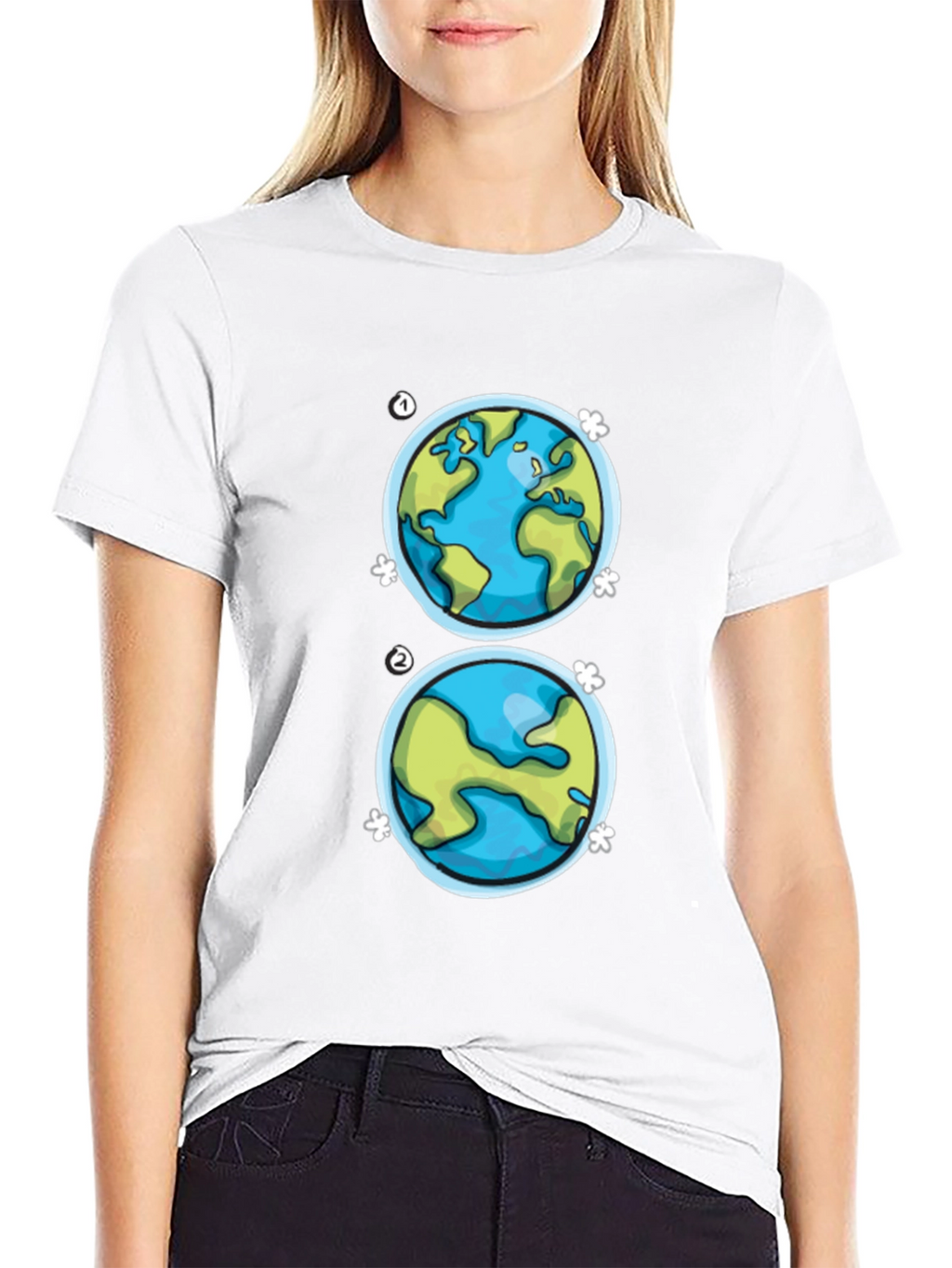 Earth Day T-Shirt - Two Globe Design