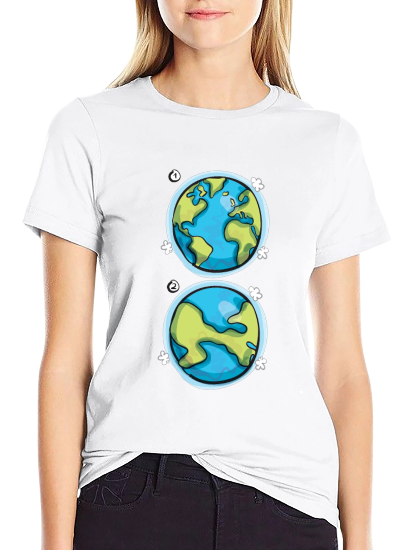 Earth Day T-Shirt - Two Globe Design
