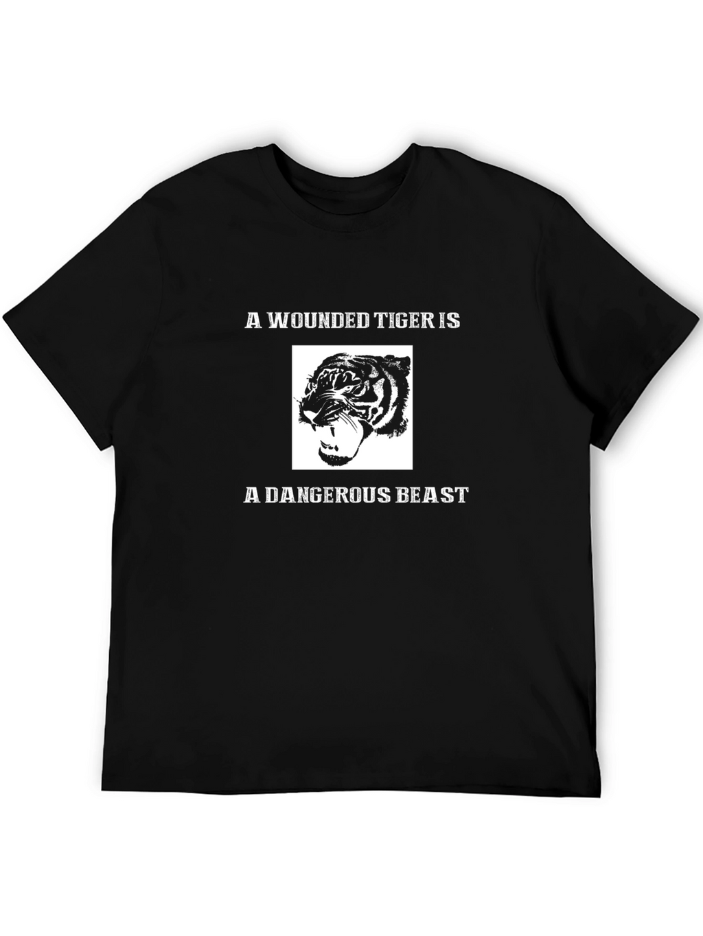 Wounded Tiger Graphic T-Shirt - Mens Black Tee