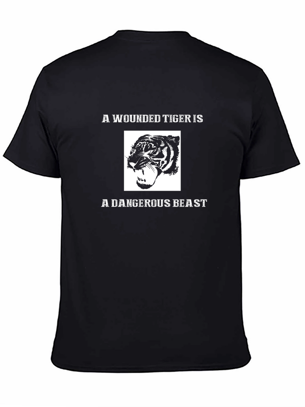 Wounded Tiger Graphic T-Shirt - Mens Black Tee