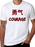 Courage Kanji Graphic T-Shirt - Black