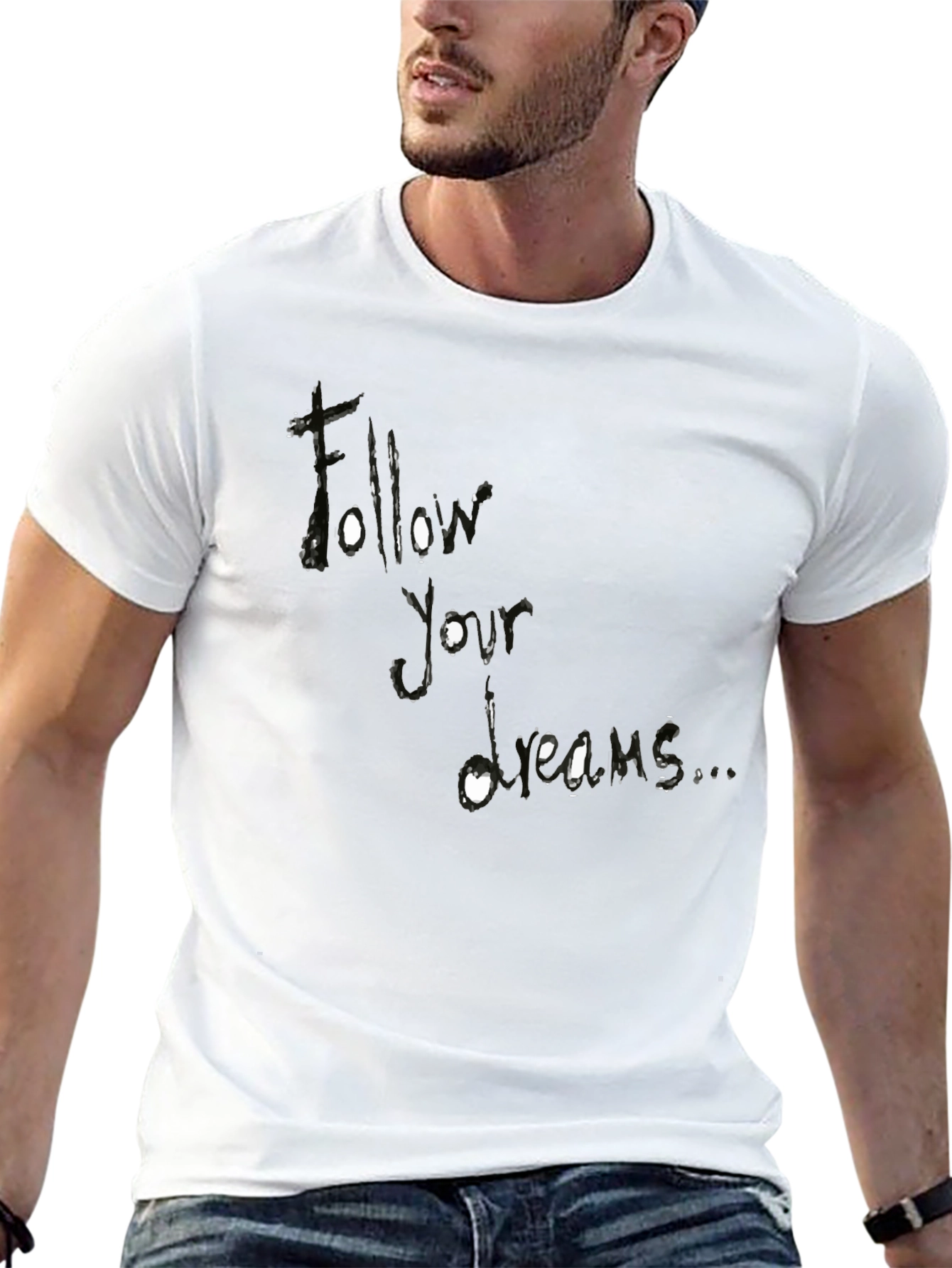 Follow Your Dreams Black Graphic Tee