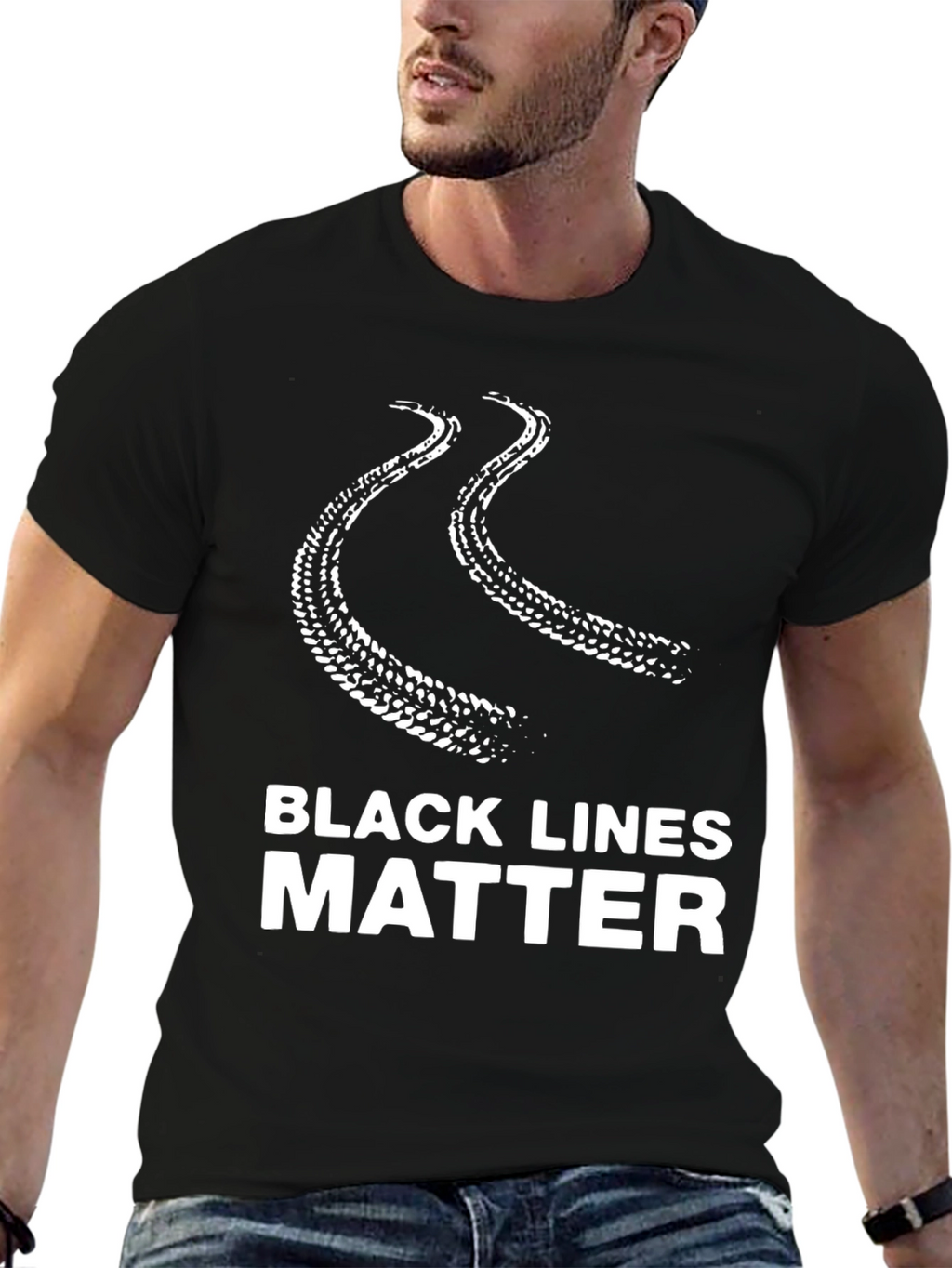 Black Lines Matter Graphic T-Shirt