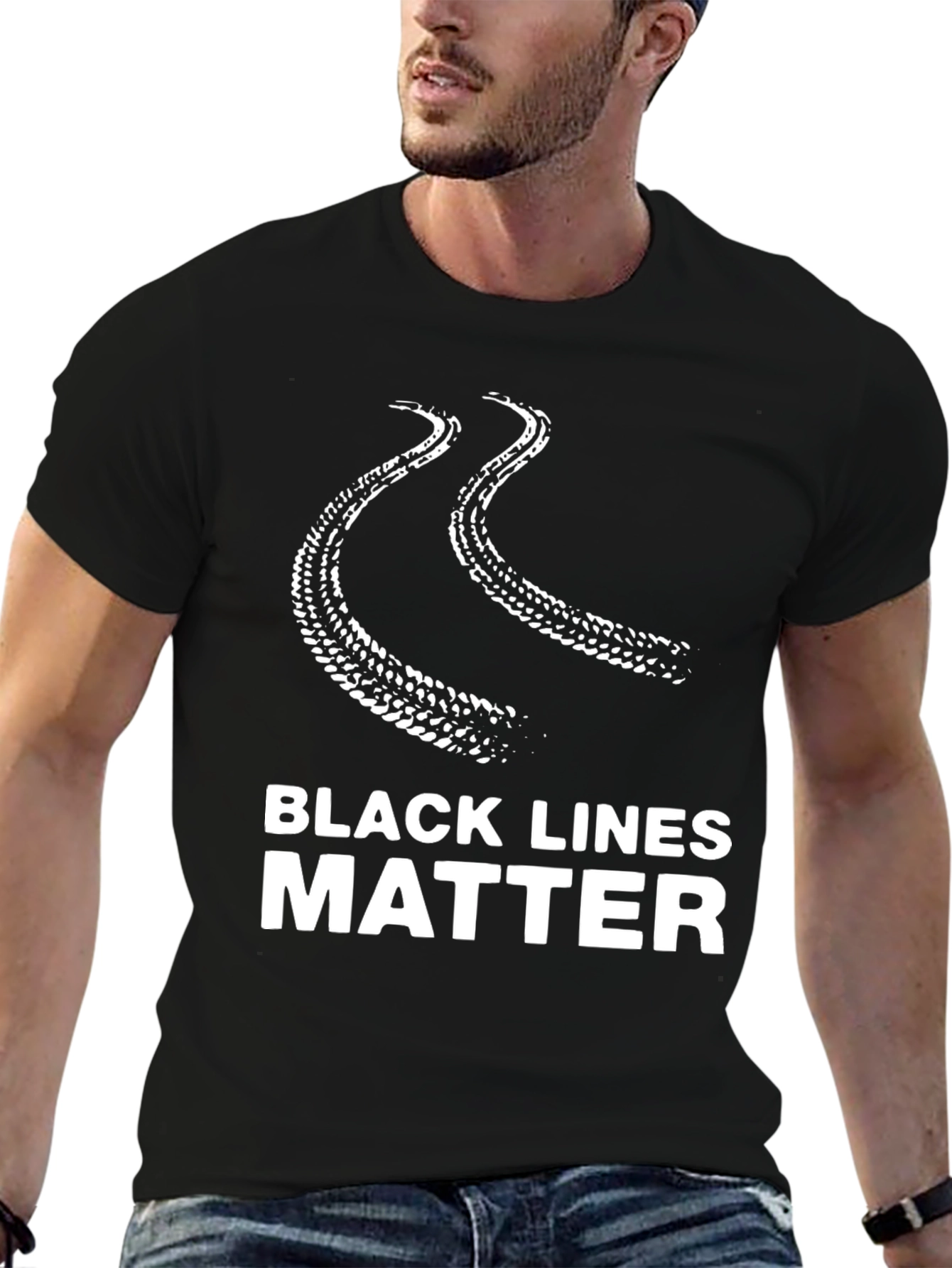Black Lines Matter Graphic T-Shirt