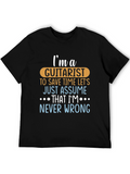 Guitarist Never Wrong Graphic Tee - Black Cotton T-Shirt
