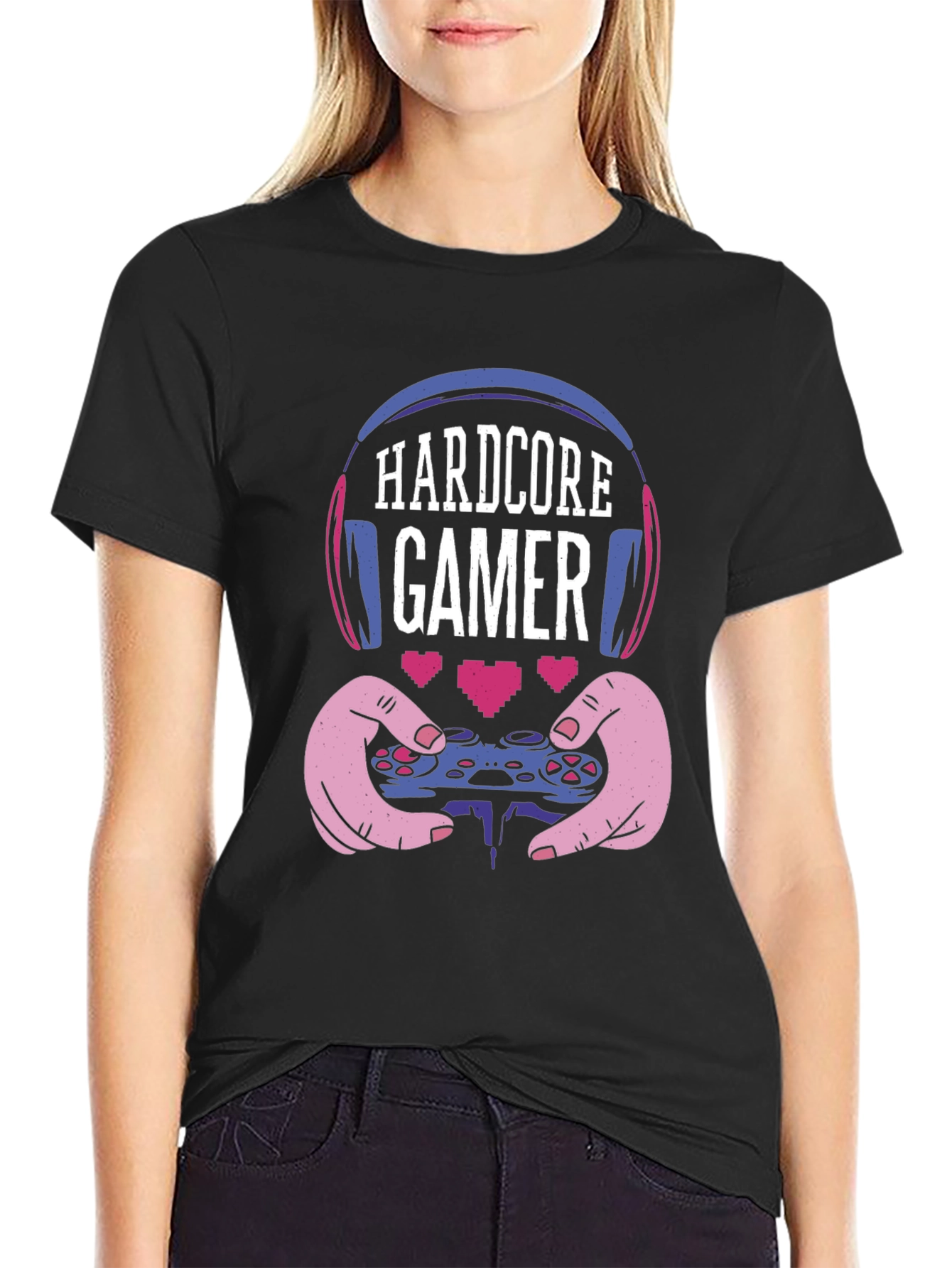 Hardcore Gamer T-Shirt - Gaming Headset & Controller Design