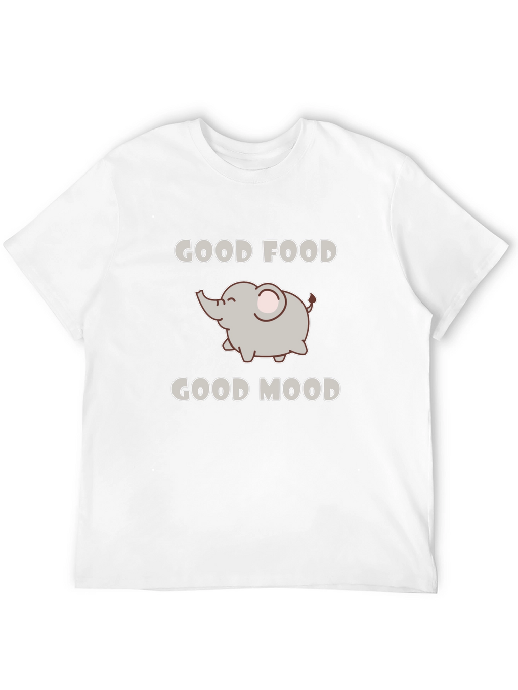 Good Food Good Mood Elephant Black Graphic T-Shirt