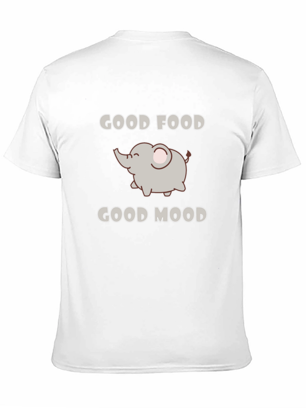 Good Food Good Mood Elephant Black Graphic T-Shirt