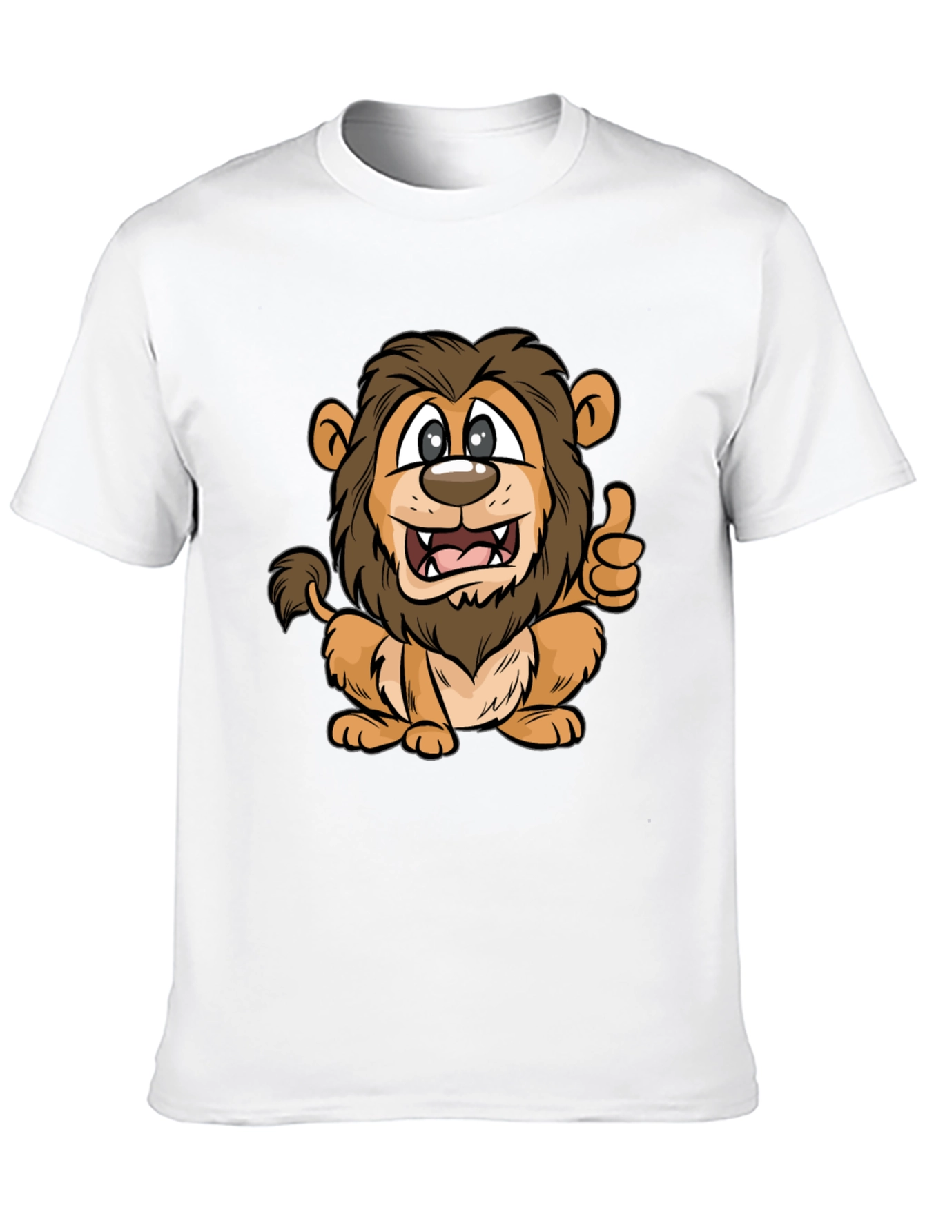 Lion Cartoon Black T-Shirt