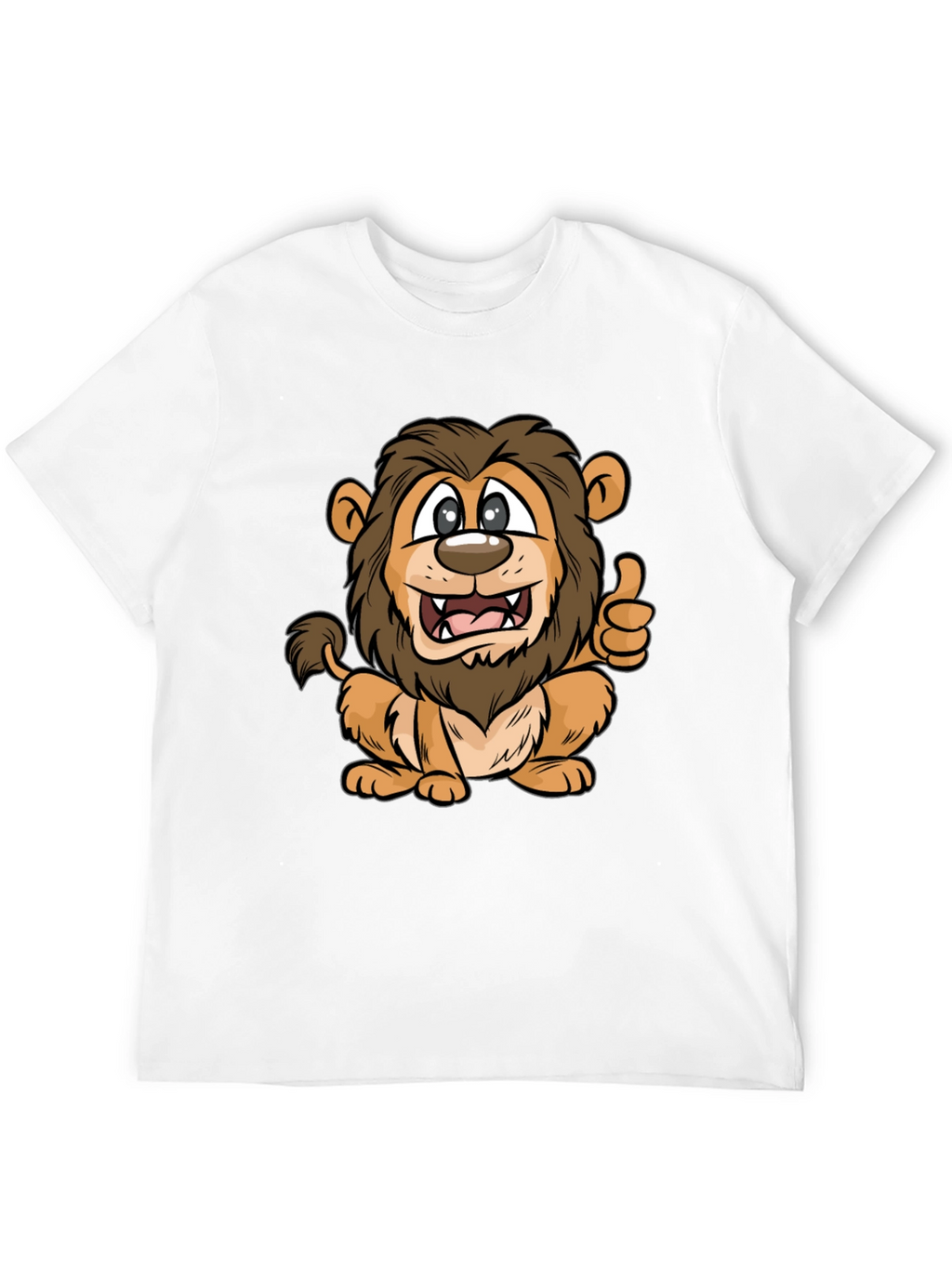 Lion Cartoon Black T-Shirt