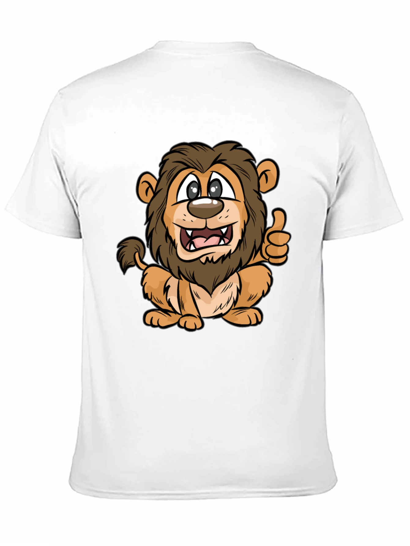 Lion Cartoon Black T-Shirt