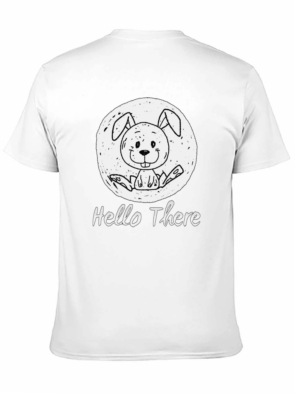Hello There Bunny Black T-Shirt