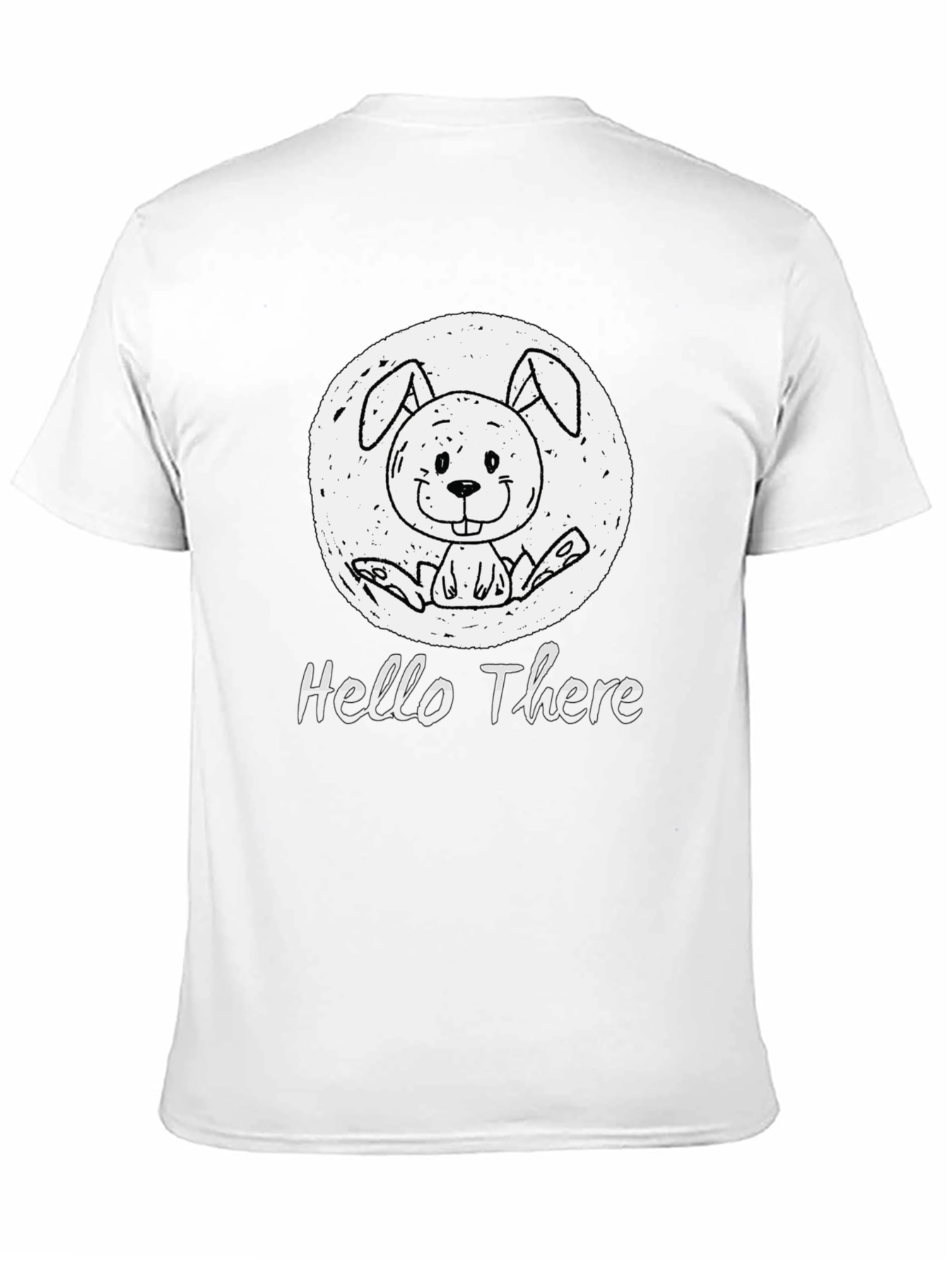 Hello There Bunny Black T-Shirt