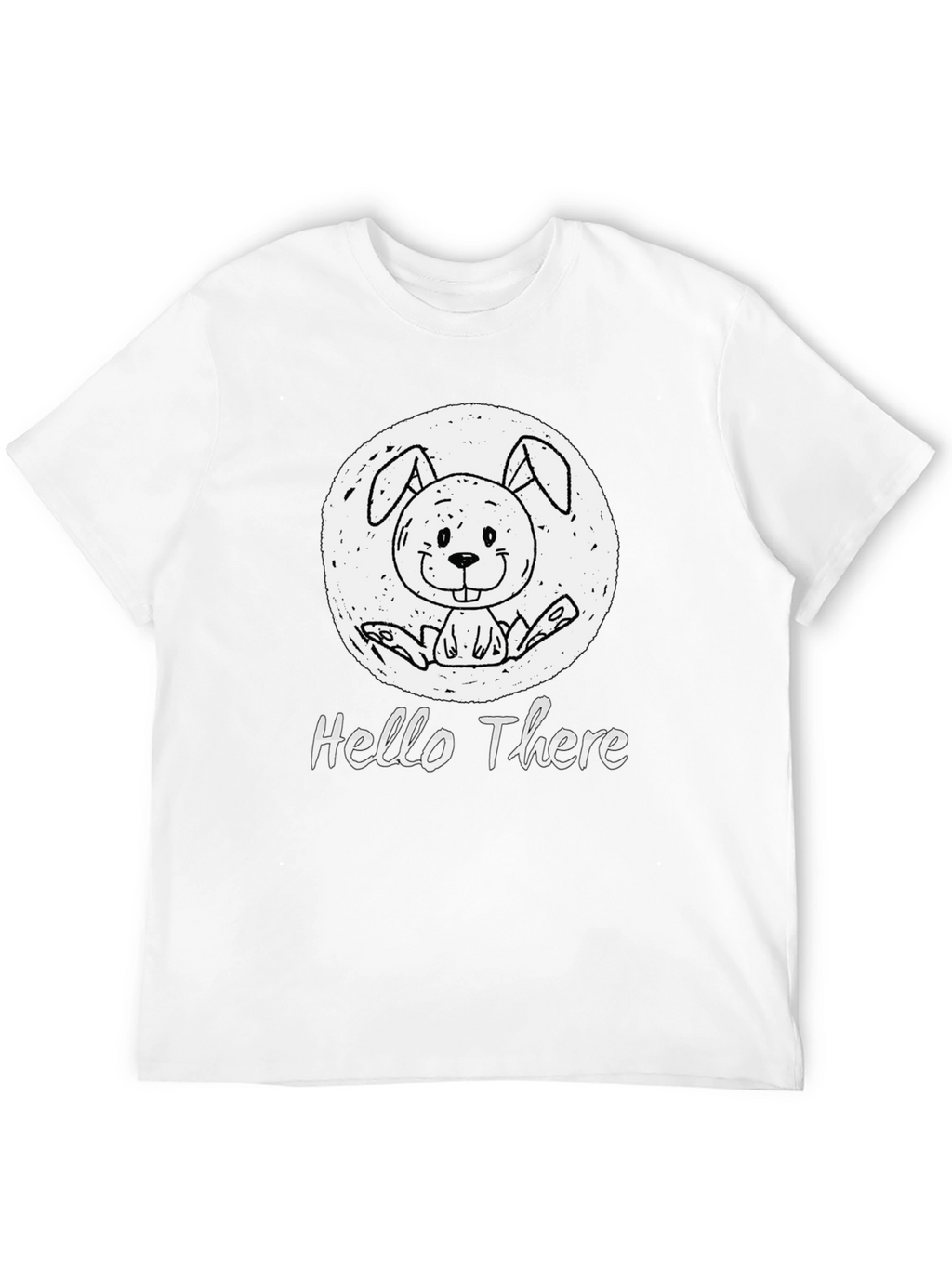 Hello There Bunny Black T-Shirt