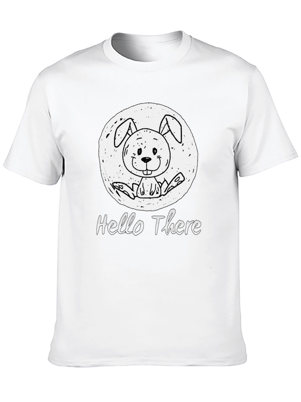 Hello There Bunny Black T-Shirt