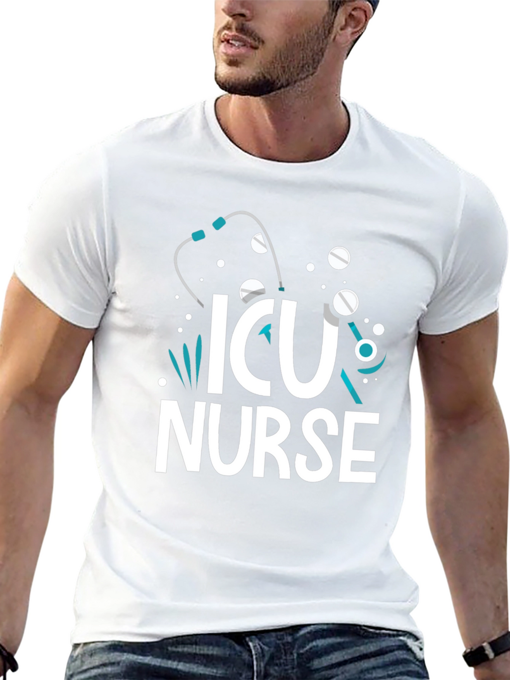 ICU Nurse T-Shirt - Graphic Print