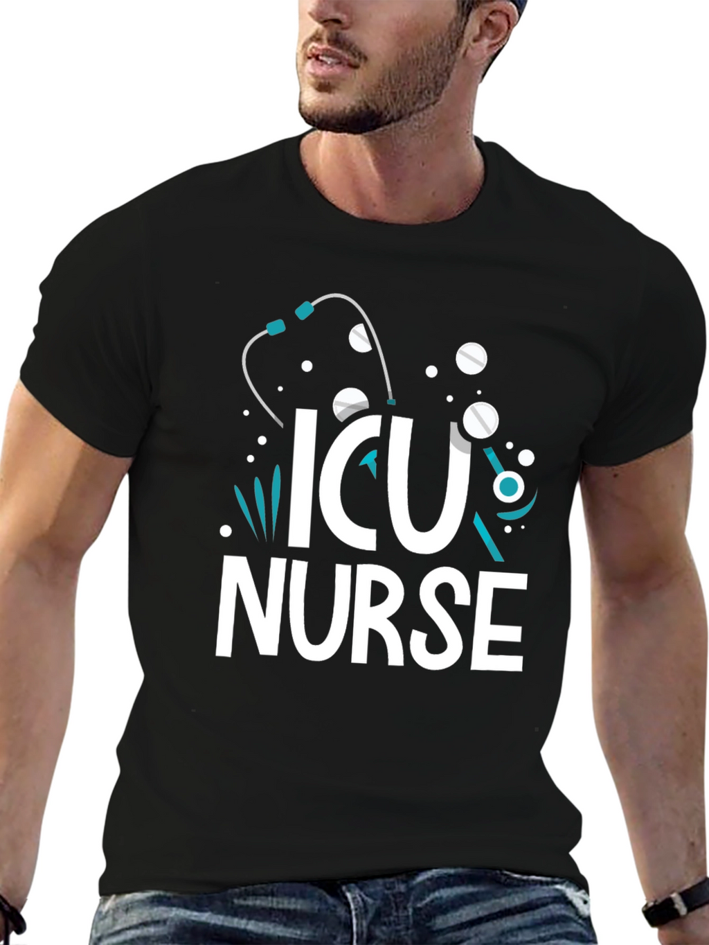 ICU Nurse T-Shirt - Graphic Print