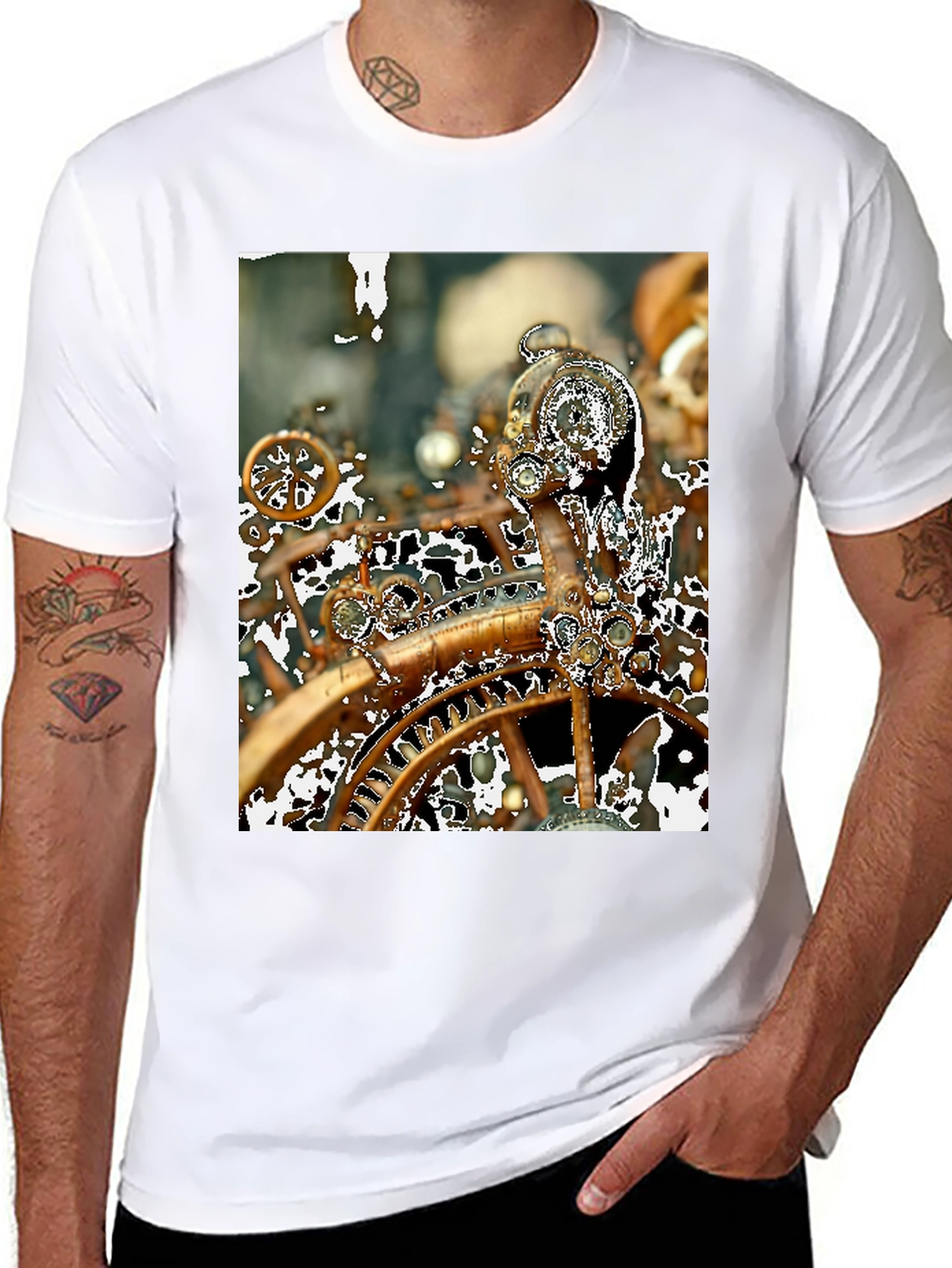 Steampunk Gears T-Shirt - Unique Clockwork Design