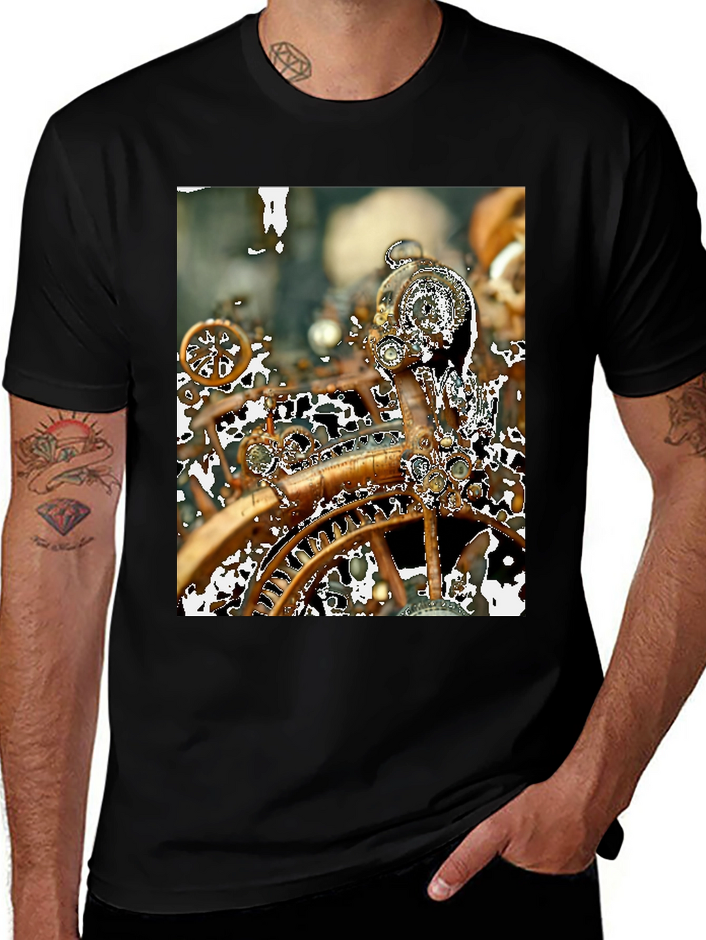 Steampunk Gears T-Shirt - Unique Clockwork Design