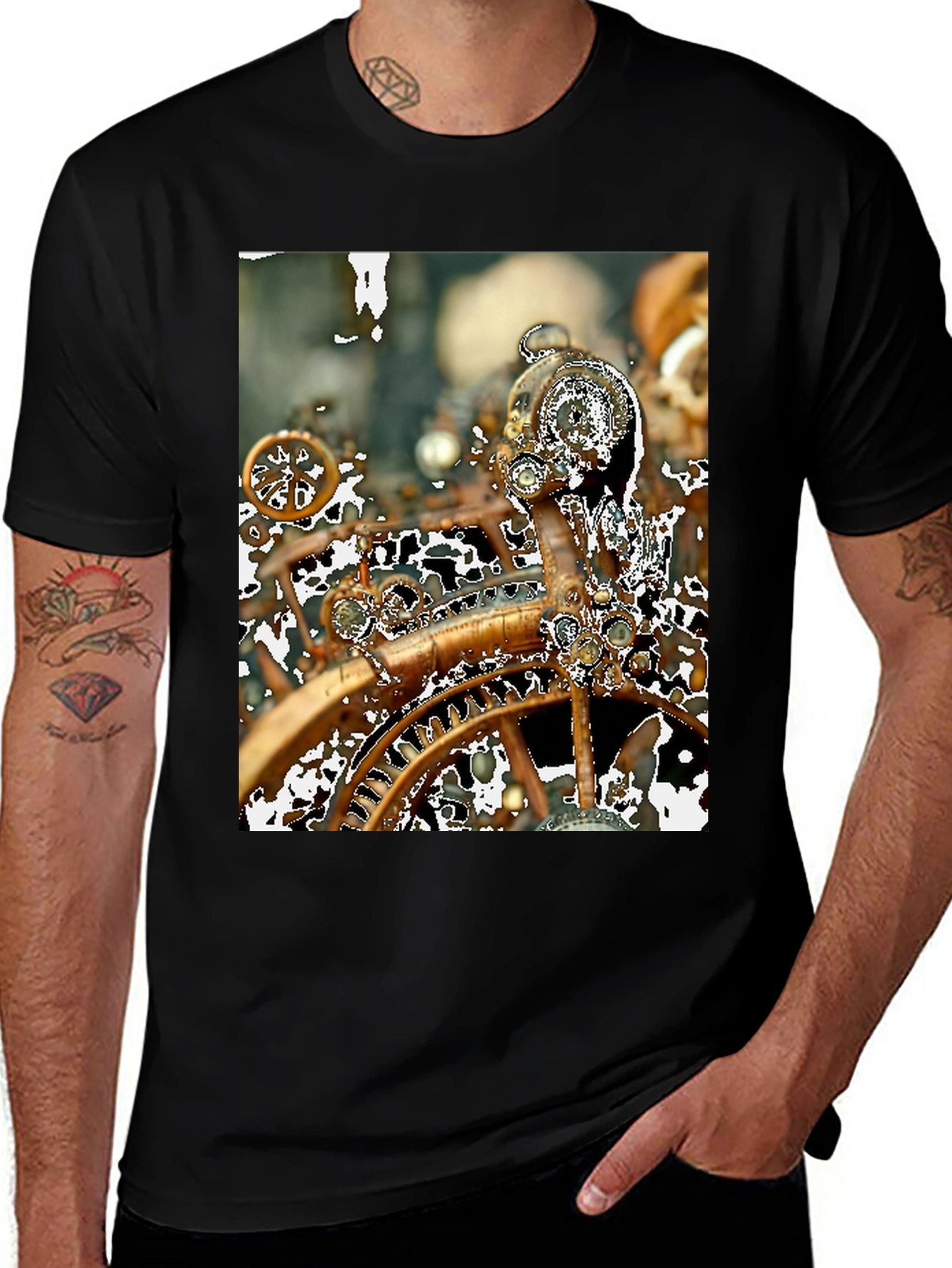Steampunk Gears T-Shirt - Unique Clockwork Design