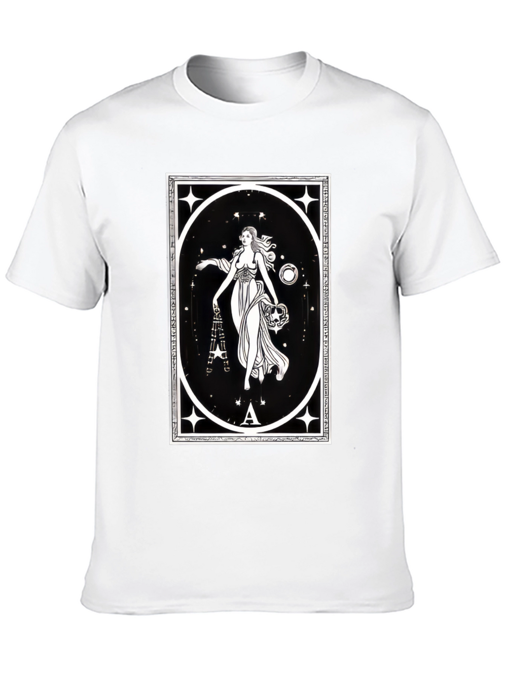 Celestial Goddess Black T-Shirt - Tarot Inspired Graphic