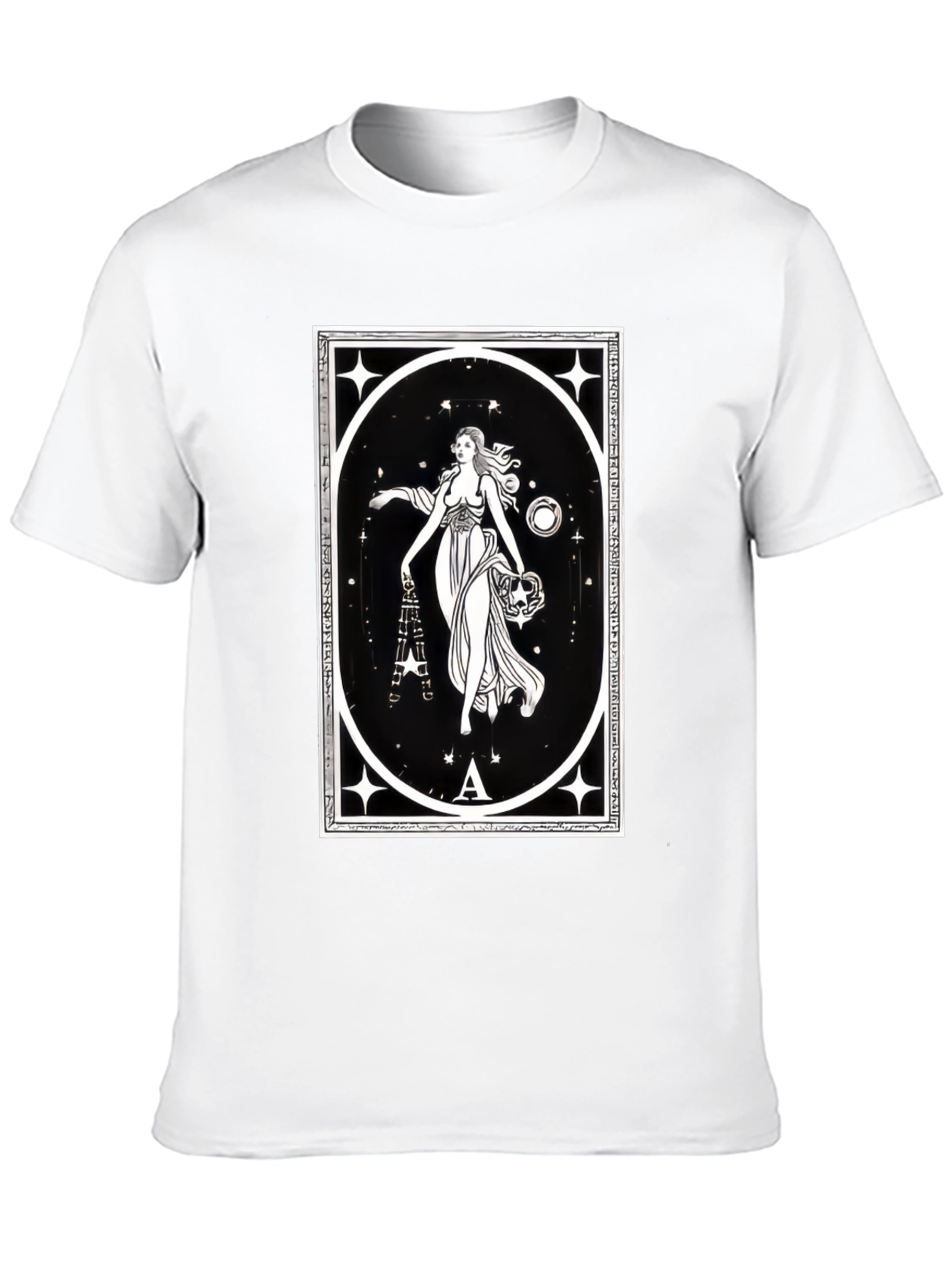 Celestial Goddess Black T-Shirt - Tarot Inspired Graphic