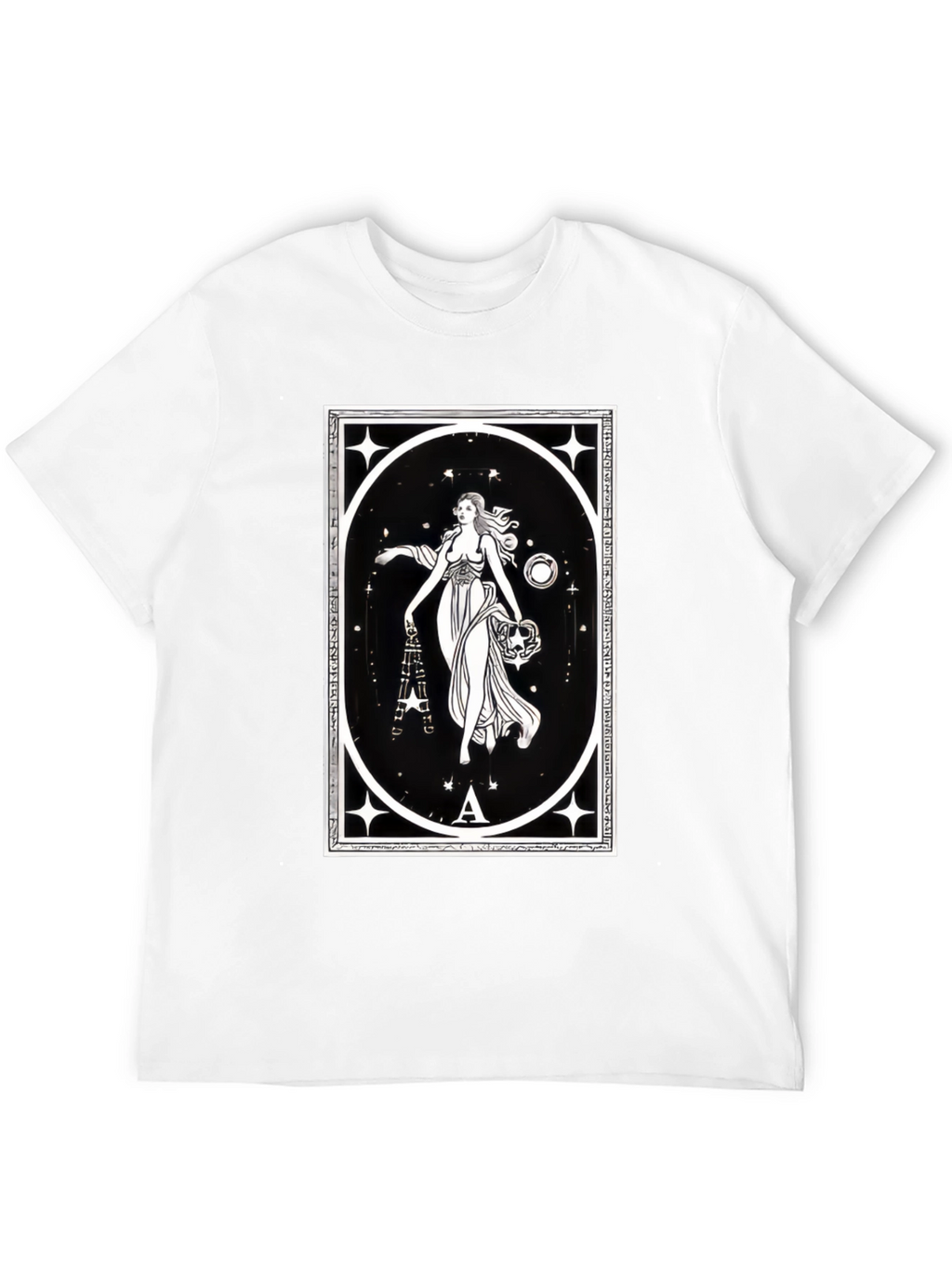 Celestial Goddess Black T-Shirt - Tarot Inspired Graphic