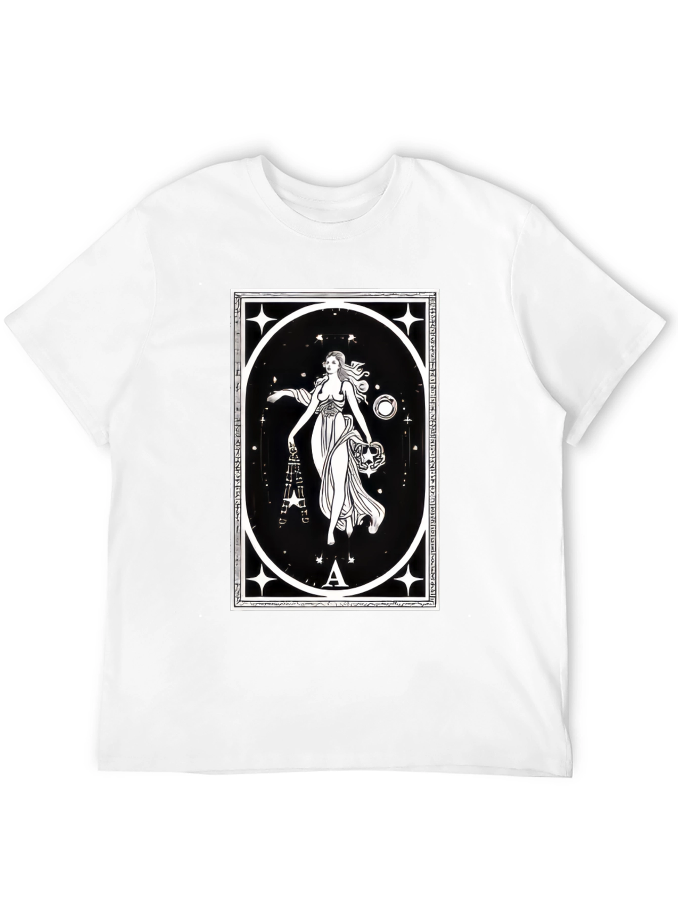 Celestial Goddess Black T-Shirt - Tarot Inspired Graphic
