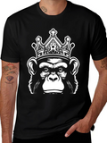 Monkey King Graphic Tee - Black Cotton T-Shirt
