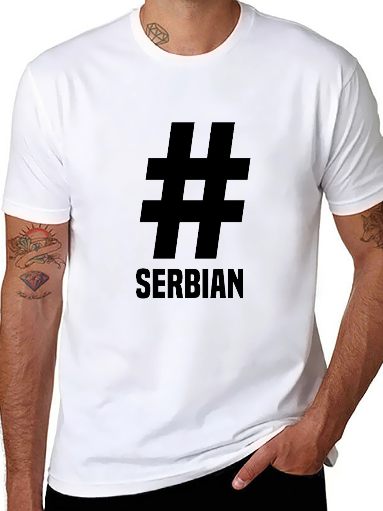 Hashtag Serbian Pride Black T-Shirt