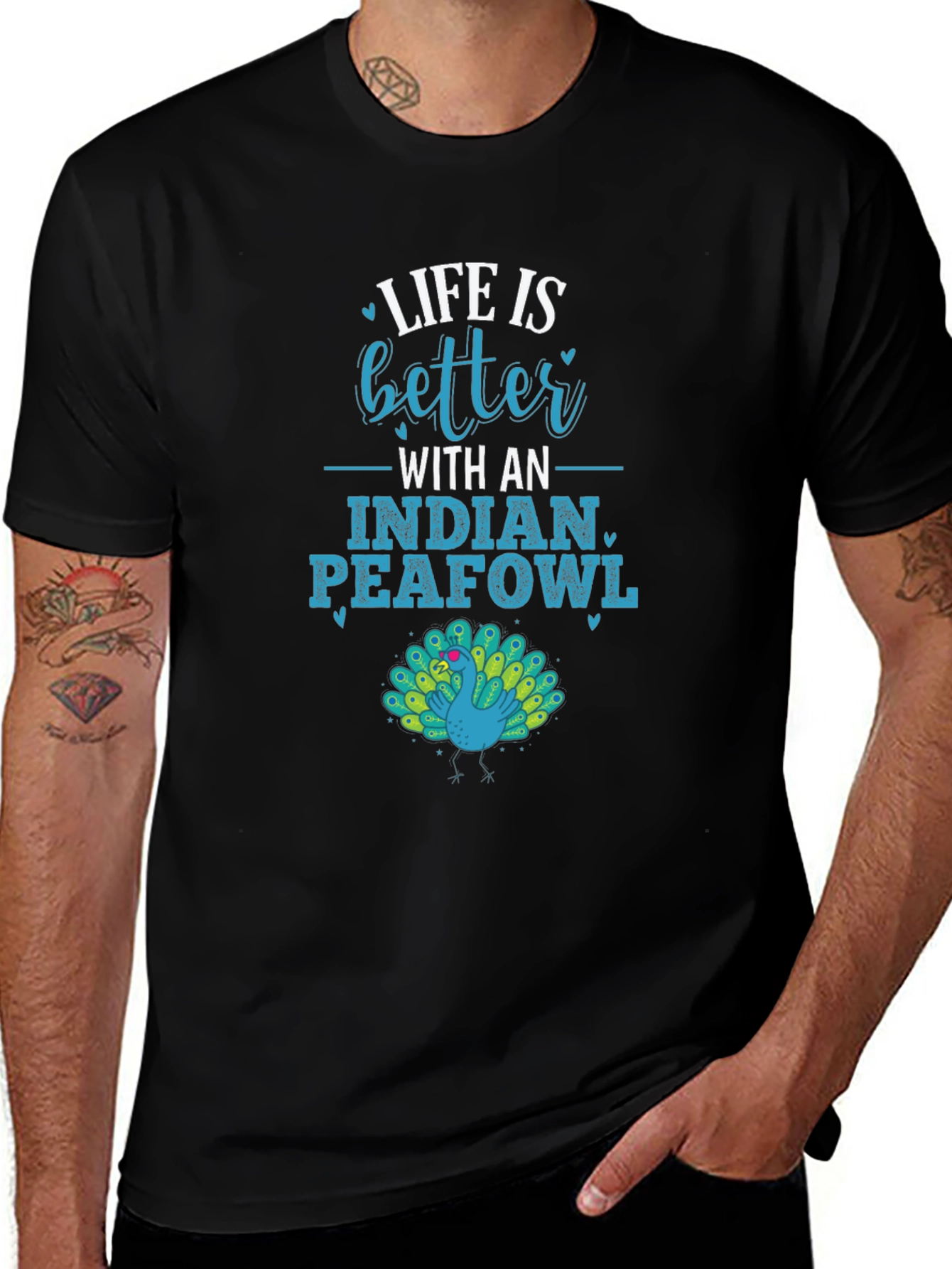 Life is Better With an Indian Peafowl Graphic Tee