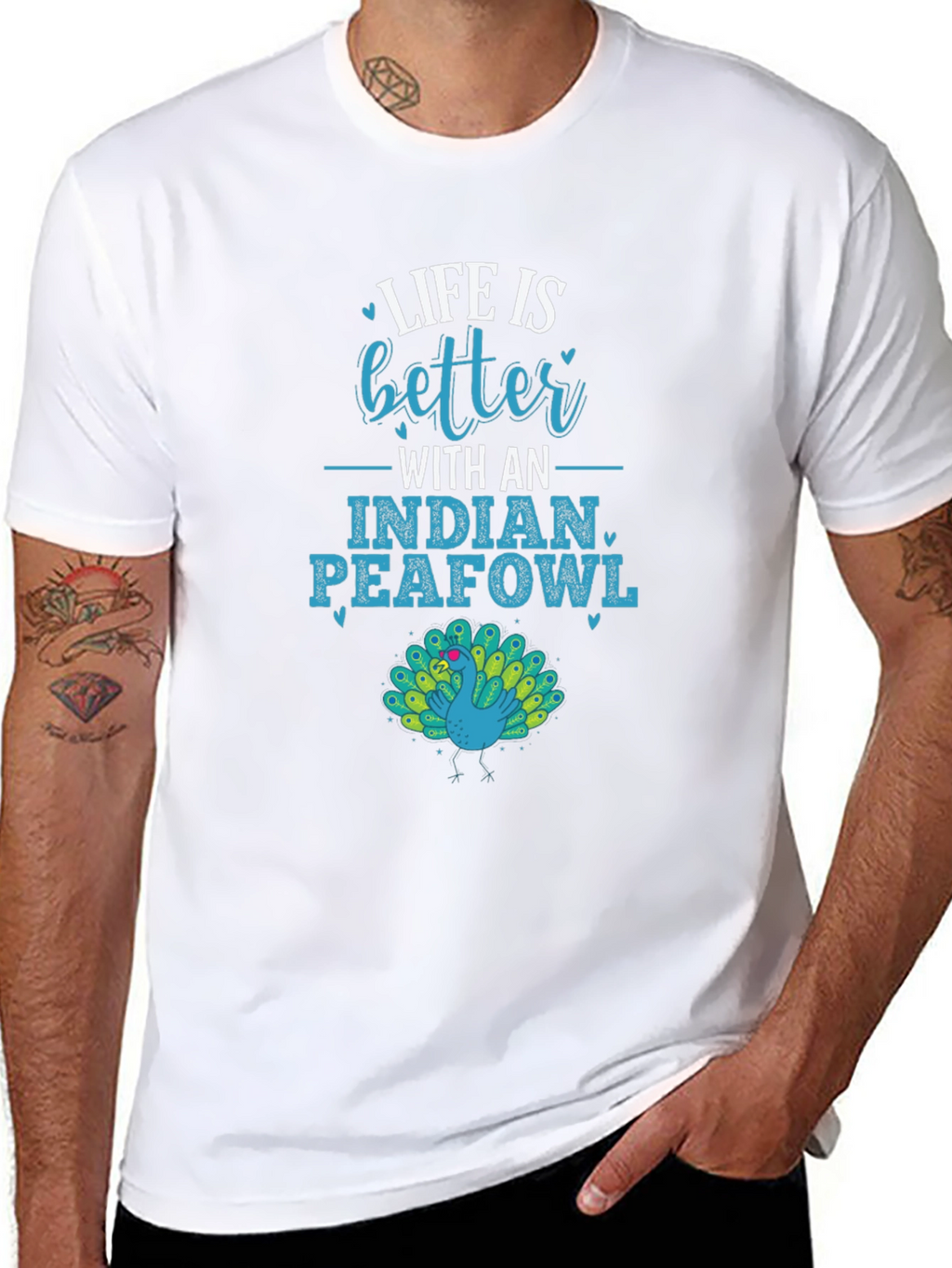 Life is Better With an Indian Peafowl Graphic Tee