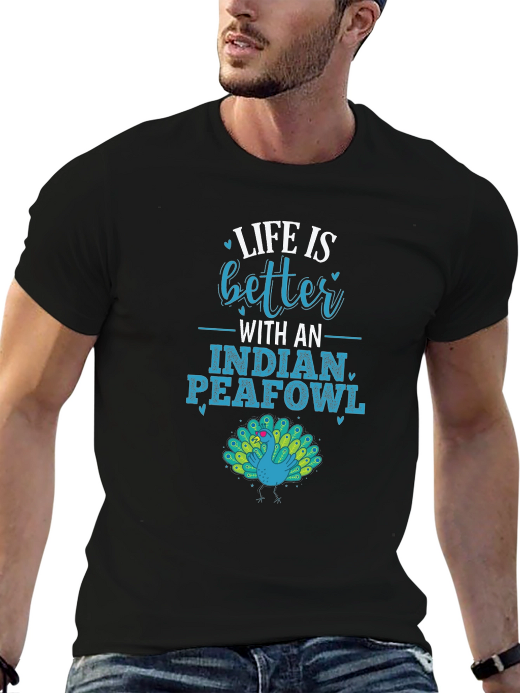 Life is Better With an Indian Peafowl Graphic Tee