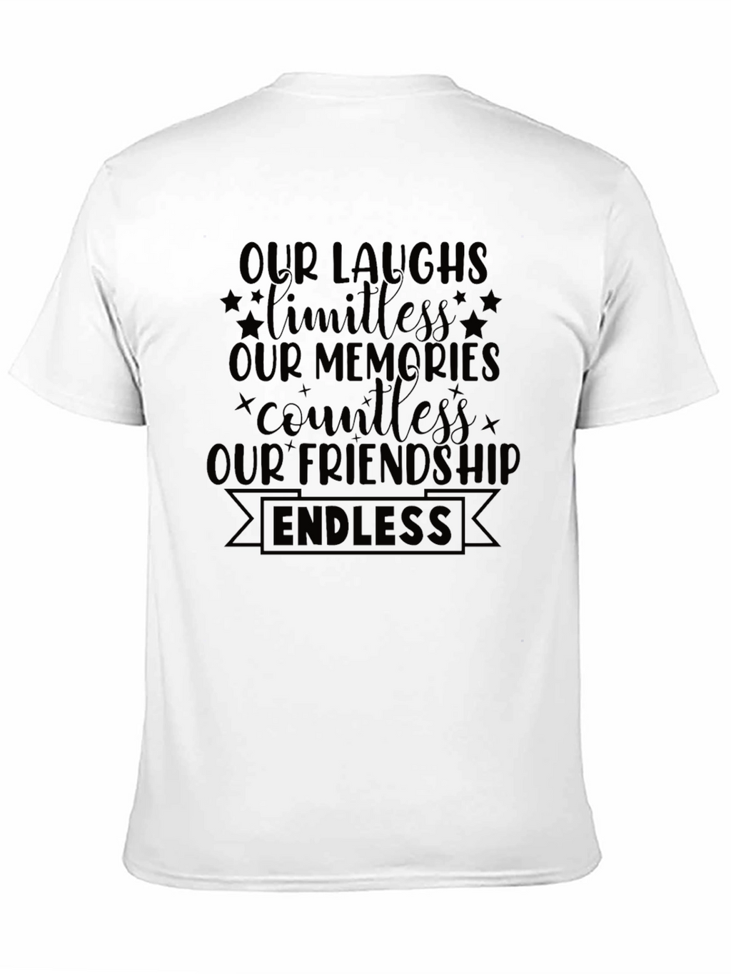 Endless Friendship Graphic Tee - Soft Black Cotton Shirt