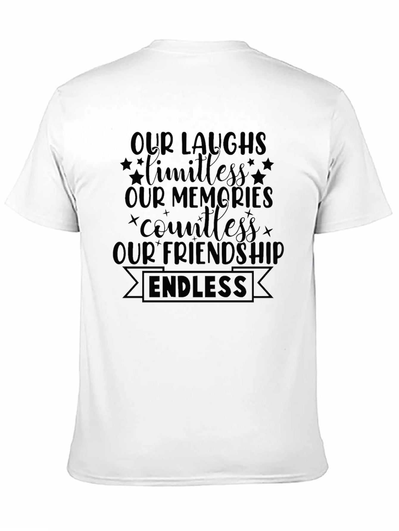 Endless Friendship Graphic Tee - Soft Black Cotton Shirt