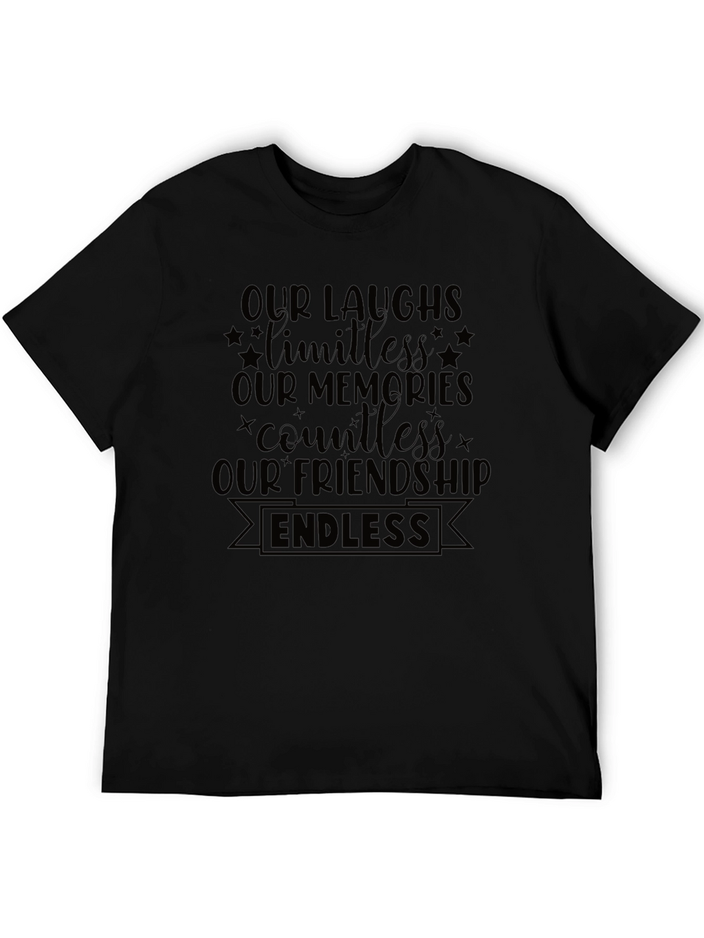 Endless Friendship Graphic Tee - Soft Black Cotton Shirt