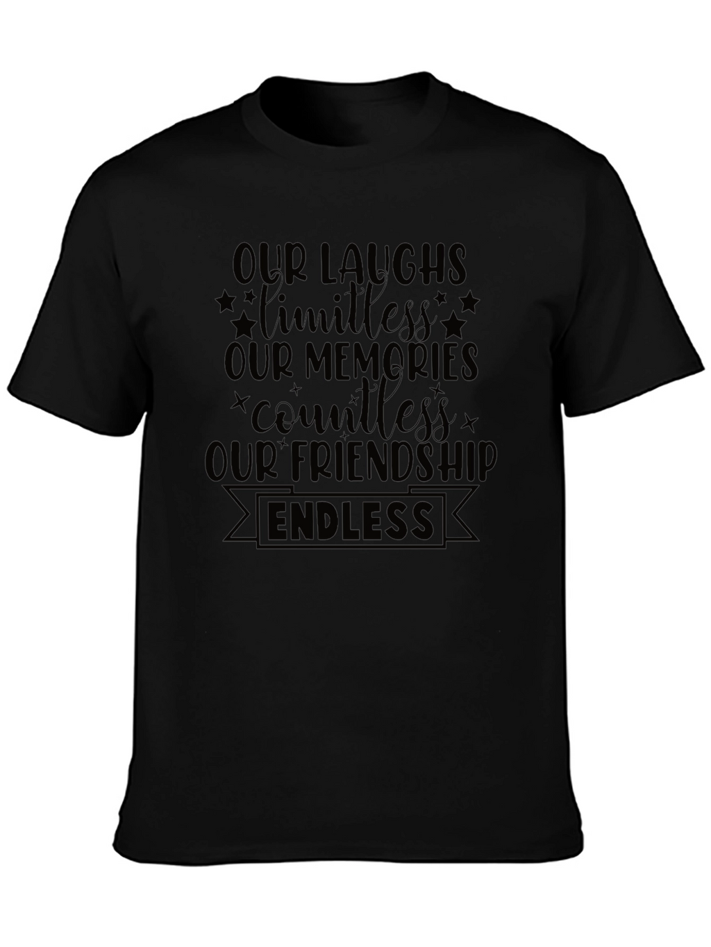 Endless Friendship Graphic Tee - Soft Black Cotton Shirt