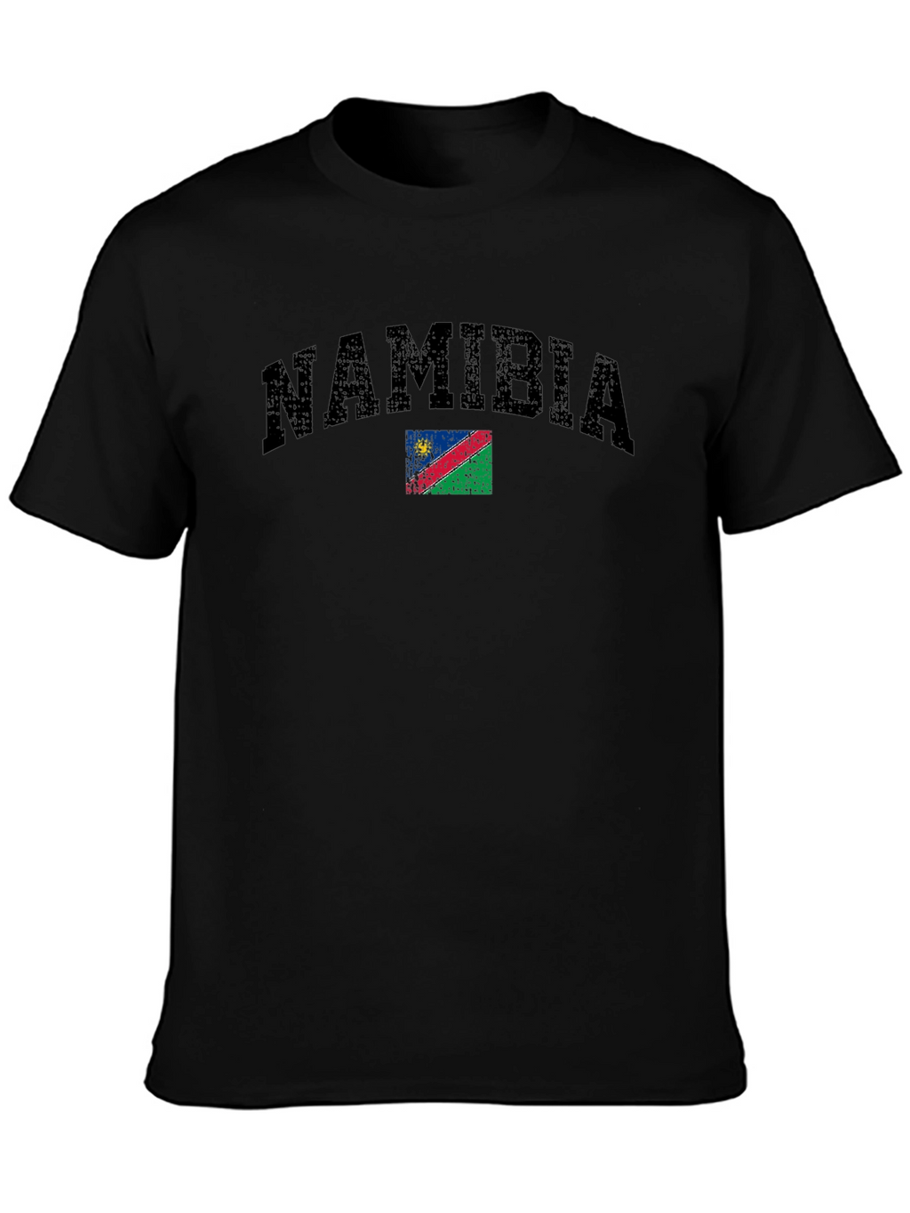 Namibia Flag Graphic Black T-Shirt