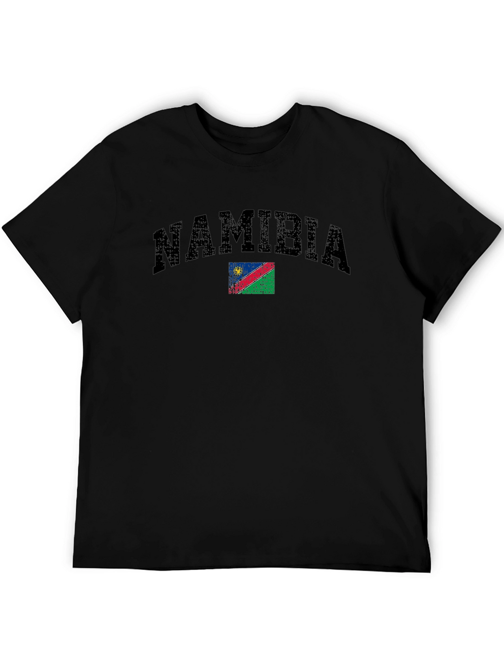 Namibia Flag Graphic Black T-Shirt