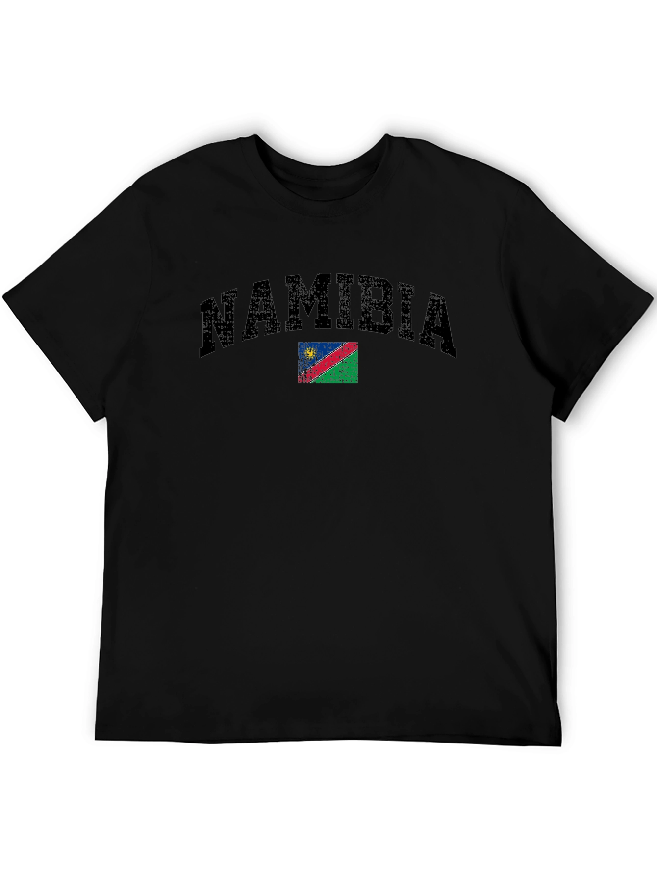 Namibia Flag Graphic Black T-Shirt