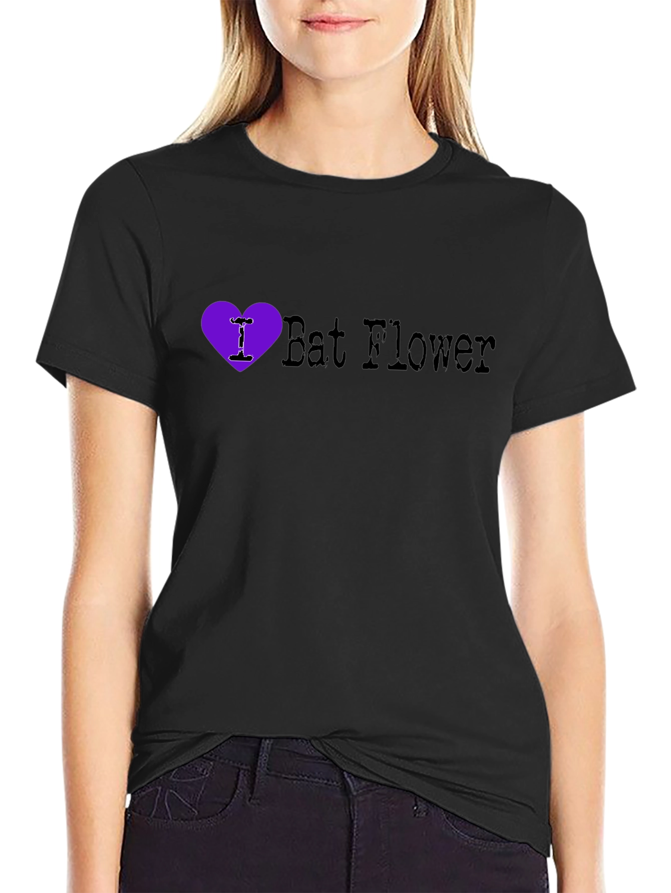 I Heart Bat Flower Graphic Tee - Unique Plant Lover Shirt