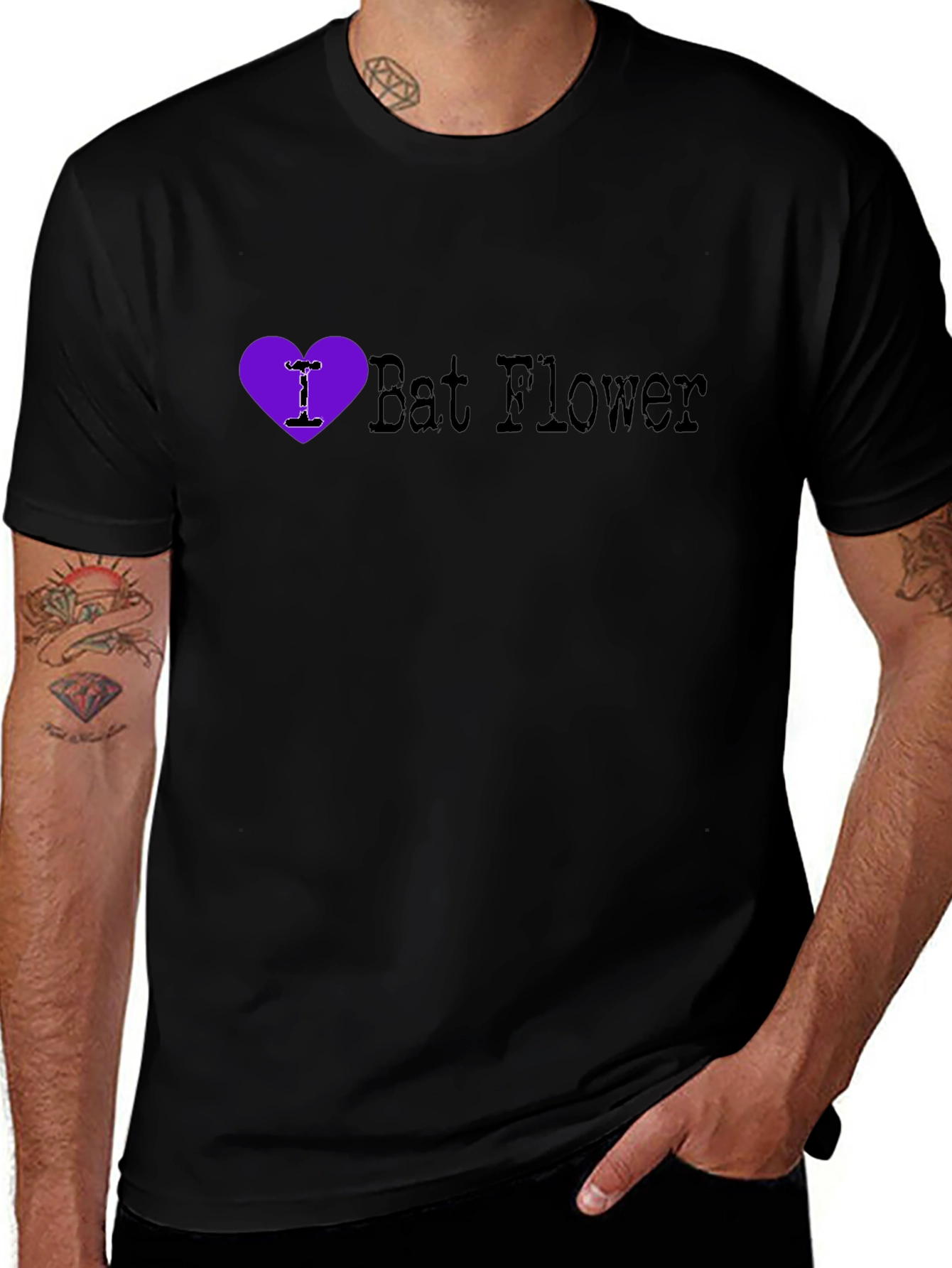 I Heart Bat Flower Graphic Tee - Unique Plant Lover Shirt