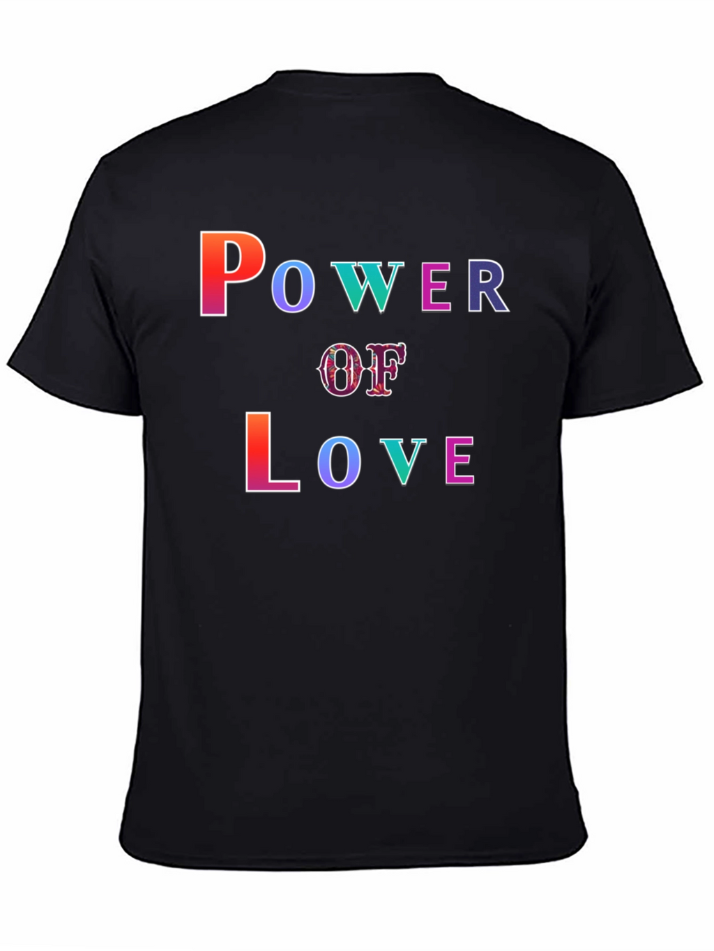 Power of Love Graphic Print Black T-Shirt